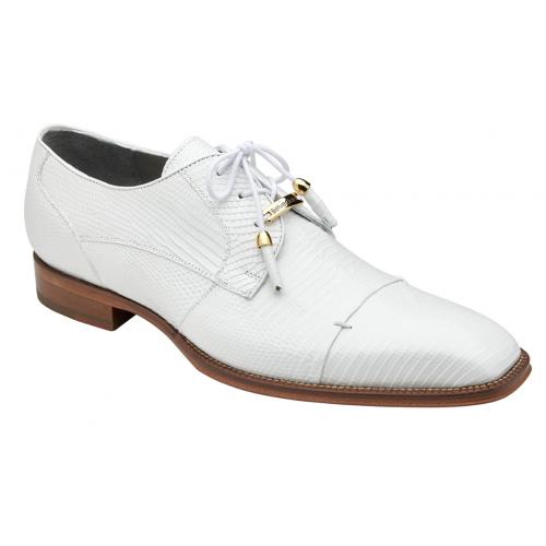 Belvedere "Karmelo" White Genuine All Over Lizard Shoes 1497.