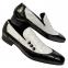 Mauri 4875 Black / White Genuine Alligator / Ostrich Spat-Style Loafer Shoes.