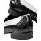 Mauri 4875 Black / White Genuine Alligator / Ostrich Spat-Style Loafer Shoes.