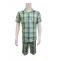Pronti Green Combo / White / Gold Lurex Plaid Short Set Outfit SS6569