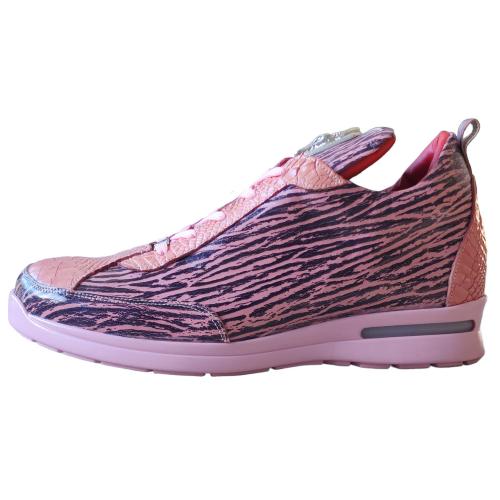 Fennix Italy "Alex" Pink / Black Genuine Alligator / Calfskin Sneakers
