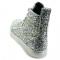 Fiesso Silver Glittered / Spiked PU Leather High Top Sneakers FI2409
