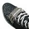 Fiesso Black / Silver Glittered / Chained PU Leather High Top Sneakers FI2410