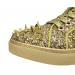 Fiesso Gold Metallic Glittered / Spiked PU Leather Sneakers FI2429