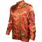 Prestige Red Orange / Gold Crystal Studded / Satin Medusa Design Shirt PR-494