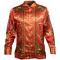 Prestige Red Orange / Gold Crystal Studded / Satin Medusa Design Shirt PR-494