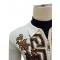 Prestige Ivory / Gold / Black Sequined Cotton Zip-Up Modern Fit Sweater SW-025
