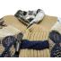 LCR Camel / Navy / White Modern Fit Wool Blend Shawl Collar Cardigan Sweater 6930