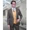 Statement "Hartford" Brown / Camel Super 180's Cashmere Wool Vested Modern Fit Suit