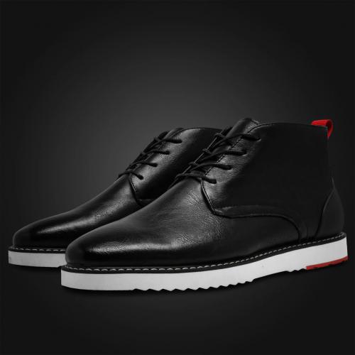 Tayno "Sonoran" Black Vegan Leather Lace-Up Desert Chukka Sneaker Boots