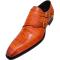 Duca "Vergato" Orange Alligator Embossed Italian Calfskin Double Monk Strap Shoes