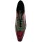 Duca 1102 Green / Burgundy Python Embossed Calfskin Wingtip Lace-Up Ankle Boots