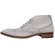 Duca 1102 White Python Embossed Calfskin Wingtip Lace-Up Ankle Boots