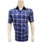 Pronti Royal Blue / White / Metallic Gold Multi-Pattern Short Sleeve Shirt S6656