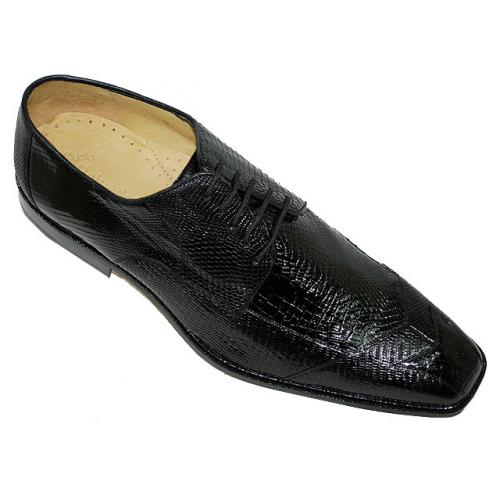 Belvedere "Vite" Black Genuine Crocodile / Lizard shoes