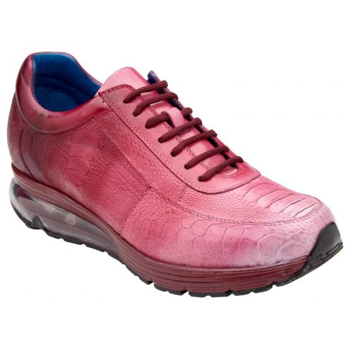 Belvedere "George" Multi Rose Pink Genuine Ostrich Leg Sneakers E16.