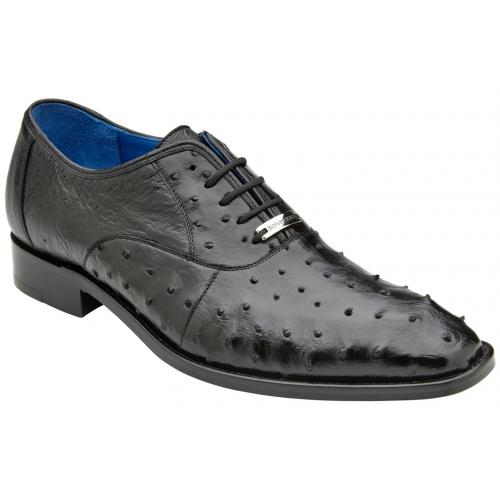 Belvedere "Orlando" Black All-Over Genuine Ostrich Quill Shoes D01.