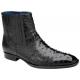 Belvedere "Roger" Black Genuine All Over Ostrich Quill Zipper Ankle Boots R55.