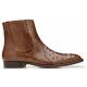 Belvedere "Roger" Antique Brandy Genuine All Over Ostrich Quill Zipper Ankle Boots R55.