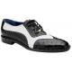 Belvedere "Sesto" Black / White Genuine Ostrich Quill / Italian Calf Wingtip Shoes R54.