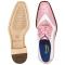 Belvedere "Sesto" Rose Pink / White Genuine Ostrich Quill / Italian Calf Wingtip Shoes R54.