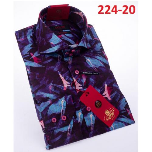 Axxess Multicolor Cotton Modern Fit Dress Shirt With Button Cuff 224-20.
