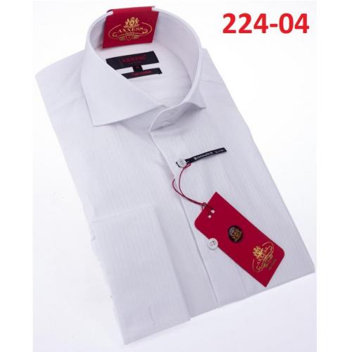 Axxess White Cotton Modern Fit Dress Shirt With French Cuffs 224-04.