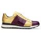 Belvedere "Blake" Purple / Gold Genuine Ostrich Leg / Soft Calf Casual Sneakers 33629.