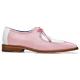 Belvedere "Etore" Pink / White Genuine Ostrich Leg / Italian Calf Shoes F01.