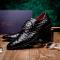 Marco Di Milano "Criss" Black Fully Wrapped Genuine Ostrich Quill Dress Shoes