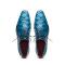 Marco Di Milano "Criss" Caribbean Blue Fully Wrapped Genuine Pirarucu Dress Shoes
