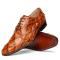 Marco Di Milano "Criss" Cognac Fully Wrapped Genuine Pirarucu Dress Shoes