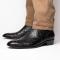 Marco Di Milano "Giorgio" Black Genuine Ostrich Quill Dress Boot