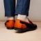 Marco Di Milano "Hugo" Orange / Navy Genuine Sueded Ostrich Leg Loafer