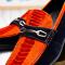 Marco Di Milano "Hugo" Orange / Navy Genuine Sueded Ostrich Leg Loafer