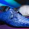 Marco Di Milano "Lacio" Electric Blue Genuine Caiman Crocodile Dress Shoes