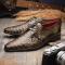 Marco Di Milano "Lacio" Wooden Green Genuine Caiman Crocodile Dress Shoes