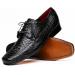 Marco Di Milano "Leonardo"  Black Genuine Caiman Crocodile Dress Shoes