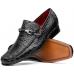 Marco Di Milano "Fabro" Black Genuine Alligator Leather Loafer