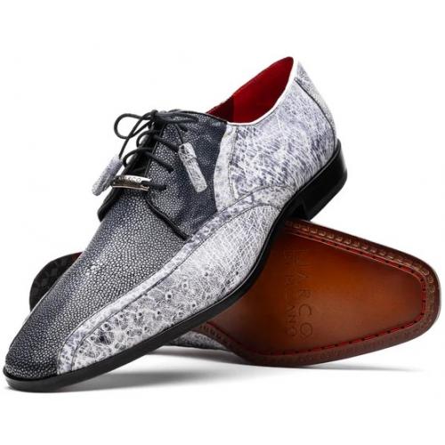 Marco Di Milano "Lucca" Newspaper Genuine Stingray and Ostrich Dress Shoes