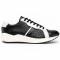 Marco Di Milano "Lyon ll" Black / White Genuine Ostrich Quill And Calfskin Fashion Sneaker