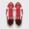 Marco Di Milano "Lyon ll" Red/ White Genuine Ostrich Quill And Calfskin Fashion Sneaker