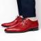 Marco Di Milano "Merida" Red Genuine Caiman And Lizard Dress Shoes