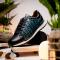 Marco Di Milano "Portici" Blue / Black Genuine Crocodile And Lizard Fashion Sneaker