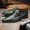 Marco Di Milano "Rovigo" Green Cognac Genuine Caiman Crocodile Dress Shoes