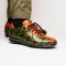 Marco Di Milano "Saulo" Green / Cognac Genuine Crocodile And Ostrich Quill Fashion Sneaker