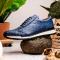 Marco Di Milano "Scanno" Antique Navy Genuine Ostrich Quill Fashion Sneaker