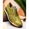 Marco Di Milano "Scanno" Antique Green Genuine Ostrich Quill Fashion Sneaker