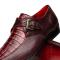 Marco Di Milano "Toluca" Wine Genuine Caiman Crocodile And Lizard Dress Shoes