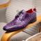 Marco Di Milano "Tulum" Purple Genuine Caiman Crocodile Dress Shoes